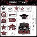 Yisong 14 Pcs Graduation Garland Class of 2026 Graduate Decoration Diploma Hat Star Congrats Garland Banner Congrats Grad Streamers Backdrop for Graduation Party Supplies College Grad Decor(Maroon)
