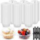 200 Pack Jumbo Muffin Containers, Individual Cupcake Holder with Lids, Thick Clear Plastic Dome Single Cupcake Carrier, Jumbo Cupcake Containers for Sandwich Fruit Salad Apple Party Favor Cake