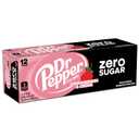 Dr Pepper Zero Strawberries and Cream Soda, 12 fl oz cans, 12 Pack