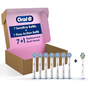 Oral-B Sensitive Gum Care Electric Toothbrush Replacement Brush Heads, 8 Count (White)