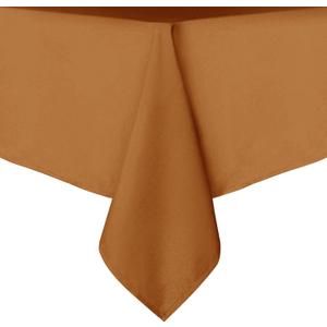 sancua Fall Tablecloth Rectangular - 60 x 84 Inch - Stain and Wrinkle Resistant Polyester Fabric Rectangle Table Cloth, Thanksgiving Table Cover for Dining Tables, Buffet Parties, Bronze