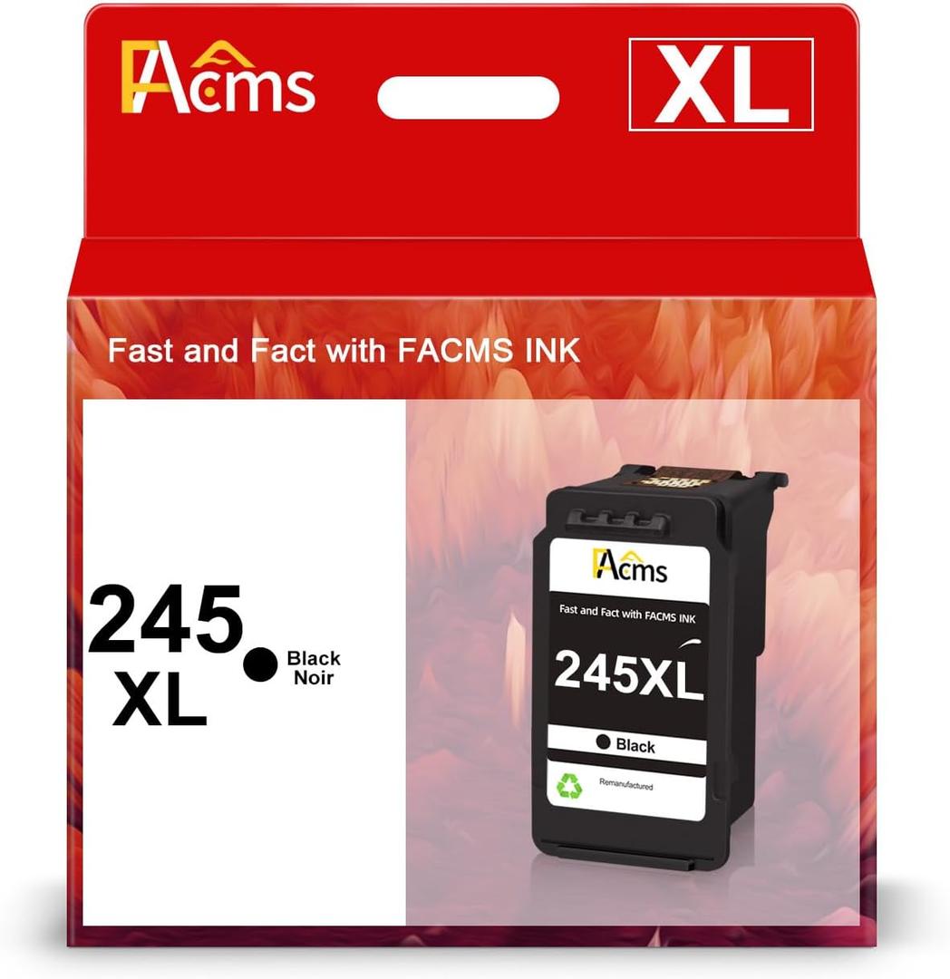 PG-245XL Black Ink Cartridge Replacement for Canon PG-245 PG-245XL 245XL Black Ink for PIXMA MX490 TR4520 TS3322 TR4522 TR4500 TS3122 TS3300 MX492 MG2522 TS3320 TS3100 Printer1 Black