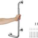 L-Shaped Grab Bars for Shower, 24x12 Inch Stainless Steel Grab Bars for Elderly for Wall Mount, Anti-Slip Knurled Grip Bathroom Safety Rail, Left