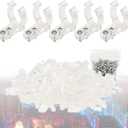 100PCS 1/2Inch LED Rope Light Clips with 200PCS Screws for Outside PVC Outdoor Rope Light Mounting Clips Hangers for Christams and Weddings YY002