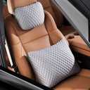Car Headrest and Lumbar Support Pillow Set,1 Piece, Neck & Back Support for Driver/Passenger Seat, Comfortable & Breathable, Relieves Neck & Back Pain, Ideal for Long Drives (B/Grey)