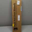 Matte Black Round Barn Door Handles 12"/16"/18"/24"/36"/48"/59'', Pull Push Long French Door Handle Double Sided, Large Front Exterior Shower Door Pull Handles