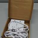 10Ft Extension Cord with Multiple Outlets, Flat Plug Surge Protector Power Strip 10 Ft Long Cord, 8 Outlets & 4 USB Ports (2 USB C), Desk Charging Station for Home Office, College Dorm Room Essentials (White)