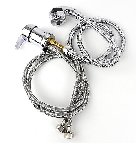 Faucet and Spray Hose for Beauty Salon Shampoo Bowl Parts Kit (Silver Head)