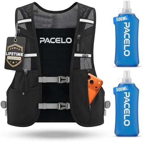 Hydration Vest - Running Vest for Women & Men, 2 Flask 500ml, Phone Pocket, Lightweight Running Hydration Vest Water Backpack, Runners Vest Running Backpack for Hiking & Long Distance Running Stuff
