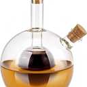 2 in 1 Oil and Vinegar Dispenser Bottle Cruet, Olive Oil and Balsamic Vinegar Dispenser Container, Transparent Dual Glass Dispenser for Kitchen Cooking