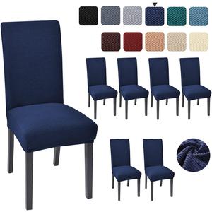 Aertiavty Chair Covers for Dining Room 6 Pack Chair Seat Cover for Dining Room Kitchen, Parsons Chair Covers Dining Chair Slipcover, Navy Blue