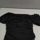 OYOANGLE Women's Long Sleeve Shirt Mesh Crop Top Asymmetrical Hem Crop Blouse Y2K Going Out Top Club Party (Black)