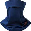 BASSDASH Fleece Neck Gaiter with Nose Hole Winter Face Mask for Men Women Windproof Scarf for Fishing Hunting Skiing (Navy Blue)