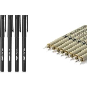 Mr. Pen- Black Fineliner Pens 4 Pack & Drawing Pens for Artists 0.2mm