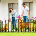 Thealyn Metal Garden Fence Panels 26" H x 24" W (5 Panels, 10 Ft Total) No Digging Decorative Garden Border Fence, Rust-Resistant Black Landscape Edging for Flower Beds, Yard, Patio