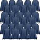 Silkfly 100 Pieces Drawstring Backpack Bags Bulk Portable Blank Cinch Storage Bags for Sports, School, DIY Gifts, Homeless, Social Assistance(Navy Blue)