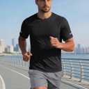 MAGCOMSEN Mens Workout Shirts Dry Fit Sun Protection Athletic Short Sleeve Shirt UPF 50+ Gym Running Swim Rash Guard Top (Black, XL)
