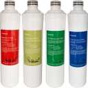 Push Button Replacement Water Filter Set Compatible With Watts Premier RO Pure 4-Pack Filtration Kit, Include Sediment Filter, Pre & Post Carbon Filter and RO membrane Element