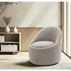 COLAMY 360° Swivel Accent Chair, Swivel Barrel Chair with Hidden Storage, Modern Small Round Arm Chair Accent Chair for Living Room/Bedroom-Light Grey