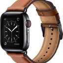SUNFWR Leather Bands Compatible with Apple Watch Band 42mm(Series 3 2 1) 44mm 45mm 46mm 49mm for Men Women, Top Grain Genuine Leather Replacement Strap for iWatch Ultra 3 2 1, SE3 2 1, Series 11 10 9 8 7 6 5 4 3 2 1 (Saddle Brown/Black)
