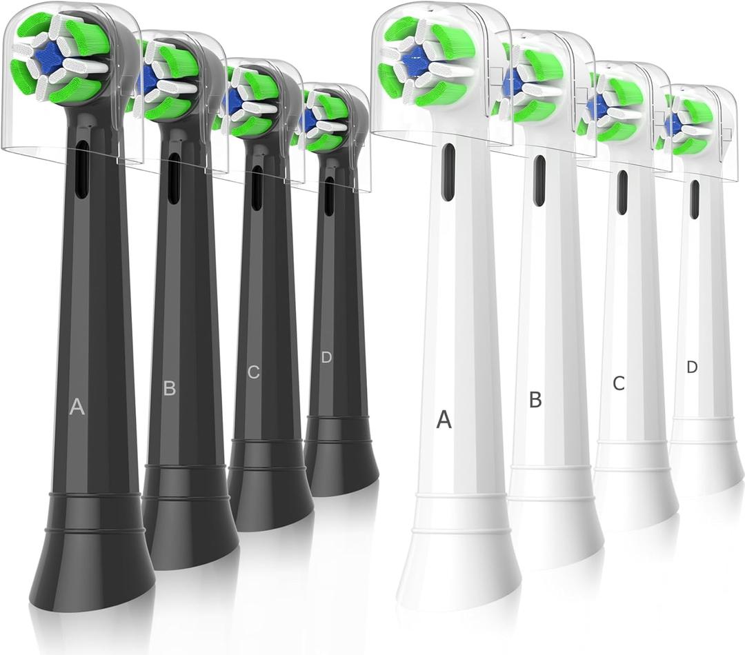 8 Pack iO Replacement Heads Compatible with Oral B iO Electric Toothbrush, Toothbrush Head for Oral b iO 2 3 4 5 6 7 8 9 10, (4 Black 4 White)