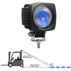 (Upgrade) Forklift Safety Lights Blue 4 Spot Sequential Light, Warehouse Pedestrian Warning Lights 10W Led Chip 12-100V Wide Voltage (Blue 1 Pack)