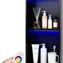 12" X 24" RGB LED Shower Niche No Tile Needed, Stainless Steel Shower Niche Insert Tile Ready, Recessed Wall Shelf for Bathroom Storage Organizer with Remote Control, Matte Black