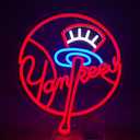 Yankees Neon Sign NY Neon Signs for Wall Decor New York Yankees Baseball Team Neon sign Wall Light Led Neon for Yankees Fans Birthday Gift Bedroom Bar Room