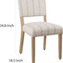 Homepop Home Decor | Upholstered Dining Chairs | Dining Chairs Set of 2 with Nailhead Trim | Decorative Home Furniture, Blue and White Stripes