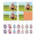 28 Pack Valentines Day Gifts for Kids Classroom, Card Boxes with Mini Cartoon Character Keychains Bulk for Boys Girls School Exchange Party Favor School Teacher Student