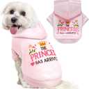 Small Dog Hoodie Clothes Cute Pink Princess Fleece Dog Sweater for Small Dogs Cats Girl Warm Puppy Sweatshirt with Leash D Ring Fall Winter XS Pet Outfits Chihuahua Yorkie Shihtzu(Pink,XS)