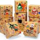 qiqee Christmas Shoes Bakery Boxes with Window 60pcs 4x4x2.5 Mini Cookie Boxes Macaron Boxes Small Donut Pastry Boxes for Christmas