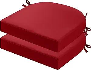 idee-home Outdoor Chair Cushions Set of 2, 17 x 17 Outdoor Seat Cushions | Patio Chair Cushions for Outdoor Furniture Waterproof with Ties, Outdoor Seat Cushion, Patio Chair Pads Dining Chair