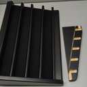 5 Rows Challenge Coin Holder Display Stand Holds 50 Coins for Wall Mount or Tabletop, Solid Wood Military Coin Rack Display Case for Army Collectibles, Black