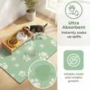Pet Feeding Mat Dog Cat Food Mat Absorbent No Stains Quick Dry Rubber Bottom Anti-Slip Water Bowl Mats Easy to Clean for Indoor Pet Placemats Water Dispenser Mat