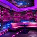 Ktv Bar Wallpaper Luminous Grid Club Karaoke Hall Corridor Reflective Wallpaper Self - Adhesive KTV Wall Mural Flash Wall Covering E-Sports Internet Cafe Background Custom Mural (Color-39,137"Lx 98"H)