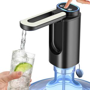 3 Mode Foldable Nozzle 5 Gallon Water Dispenser, Water Bottle Pump for 5 Gallon, Portable Electric Water Jug Dispenser for Gallon Bottle Switch (Light Black)