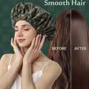 Years Calm Soft Satin Sleep Bonnet for Curly & Natural Hair Care - Adjustable Unisex Bonnet for Women & Men, Soft Breathable Double-Layer Night Cap(Green)