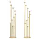 Fullvaseer 2pcs 9 Arm Candelabra,Floor Candle Holders Tall Set for Wedding Aisle Decoration,Gold Candelabras for Fireplace,Candle Stand Fit for Flameless or Wax