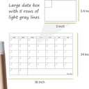 Large Dry Erase Wall Calendar - 24"x 36" Undated Monthly Calendar for Home, Office, Classroom - Reusable Laminated Task Organizer