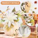 SY Super Bang Fall Pumpkins Decor, White Artificial Flower Plant Berry Foam Faux Big Pumpkins Decorations, for Autumn Harvest Thanksgiving Wedding Fireplace Table Centerpieces Party Decor.