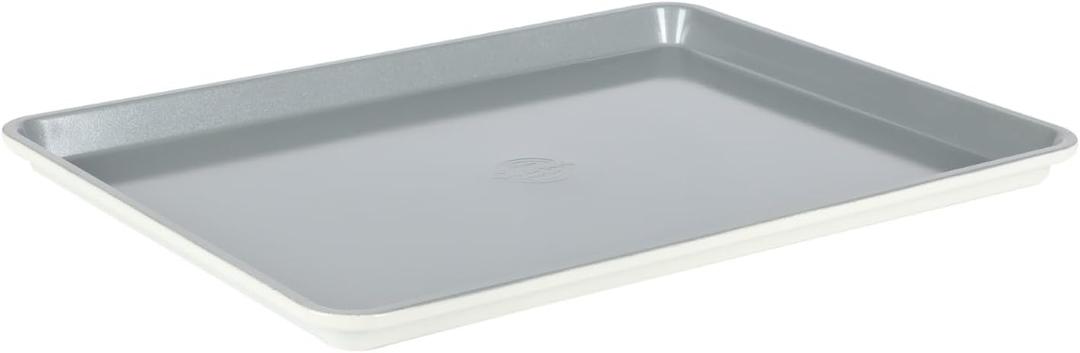 Sur La Table Kitchen Essentials Bake Sale Large 18 X 13 Inch PFA Free Ceramic Nonstick Cookie/Baking Sheet - Linen White