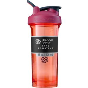 BlenderBottle Shaker Bottle Pro Series Perfect for Protein Shakes and Pre Workout, 28-Ounce, Full-Color Coral