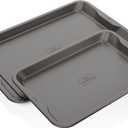 Ninja B32002 Foodi NeverStick Premium 2-Piece Baking Sheet Set, Nonstick, Oven Safe up to 500F, with 9 x 13 inch Sheet & 11 x 17 inch Sheet, Dishwasher Safe, Grey