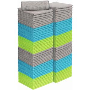 AIDEA Microfiber Cleaning Cloth-100PK, Soft Microfiber Towels for Cars, Absorbent Cleaning Rags, Lint-Free Streak-Free Wash Cloths for House, Kitchen, Window(12in.x12in)