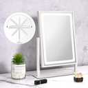 Vanity Mirror with Lights, Hollywood Makeup Mirror, Touch Control, 3 Color Lighting Modes, Dimmable, Detachable 10X Magnification Mirror, 360 Rotation (16in, White)