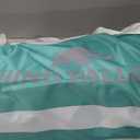 Rhino Valley Beach Cabana, 8 * 8FT Beach Tent UPF50+ Protection, Easy Setup Beach Canopy Wind Resistant with Cup Holder, Compact Beach Shade Foldable Beach Tent Sun Shelter, Green White, 94.49" L x 94.49" W x 78.74" H