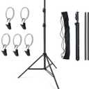 LINCO Lincostore Zenith Portable T-Shape Background Backdrop Stand Kit 1.5x2m - 1.5m Wide (Fixed) and 2m High (Adjustable from 0.75m to 2m High)- Lightweight Only 4 Lbs Easy to Carry and Storage