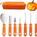 Halloween Pumpkin Carving Kit Tools, Professional Heavy Duty Carving Set, Stainless Steel Pumpkin Carving Set, Halloween Pumpkin Carving Tools-Gift for Halloween(7PCS)