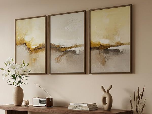 FinalFind 20x30 Frame Set of 3, Dark Brown Wood Grain 20x30 Poster Frame Gallery Wall Poster Frame for Horizontal and Vertical Wall Mounting (3 pack,Walnut)